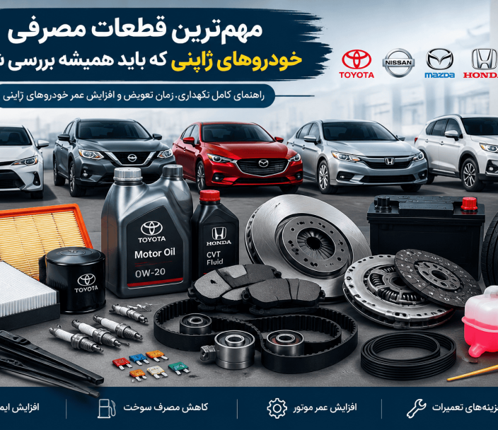 مهم‌ترین قطعات مصرفی خودروهای ژاپنی که باید همیشه بررسی شوند